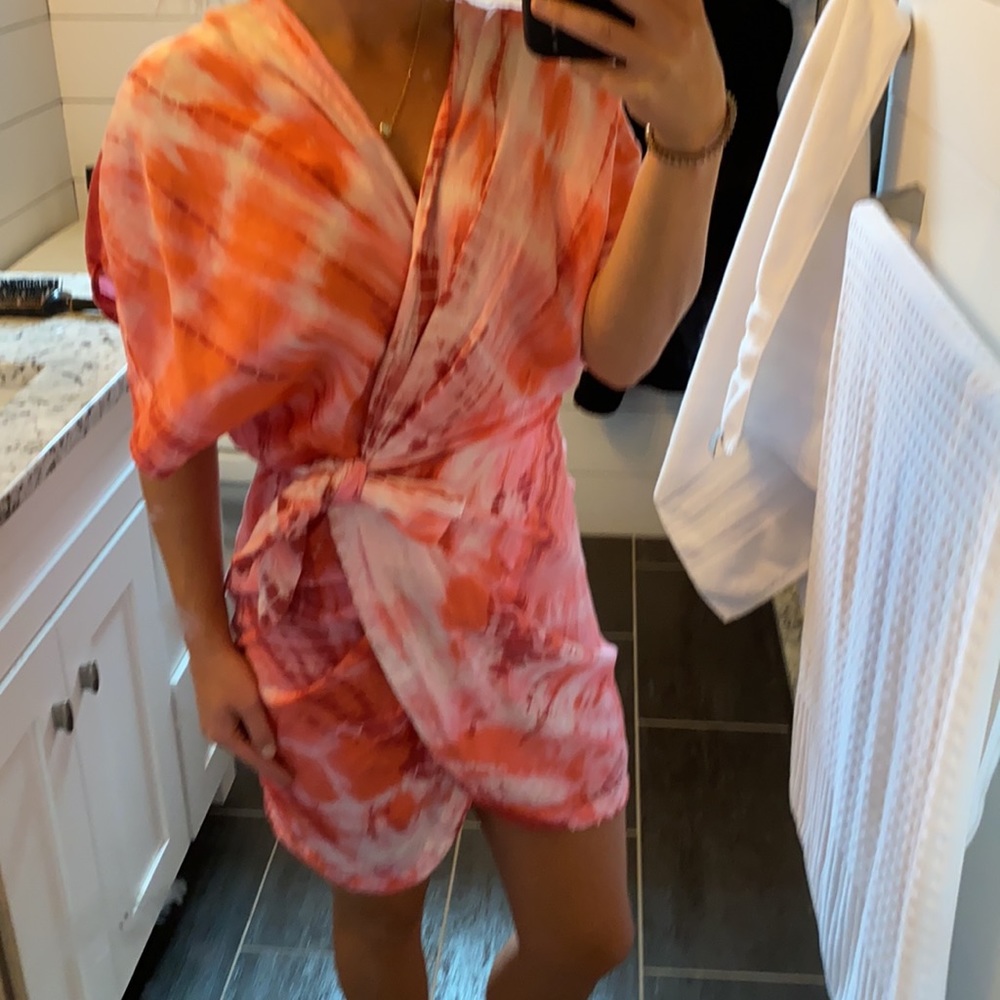 Pink and white tie dye wrap dress from GatorBug - new & tags attached